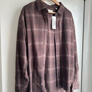 Urban Outfitters Medium Brown Plaid Flannel Shirt